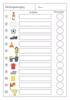 Vorschau - Arbeitsblätter - Fußball Rechenspaziergang Klasse 1 / 2 mit Zehnerübergang - Seite 2