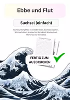 Vorschau - Arbeitsblätter - Ebbe und Flut, SUchsel, einfach, Wortgitter, Buchstabensalat, Buchstabengitter, Wortsuchrätsel, Wortsuche, Worträtsel, Wortsuchsel, Wörtersuche, Suchrätsel - Seite 1