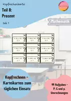 Vorschau - Aufgabenkarten - Kopfrechnen mit der Kartei - Wachsendes Materialpaket - Seite 1