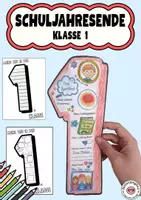 Vorschau - Arbeitsblätter - Schuljahresende Klasse 1 Bastelprojekt Abschluss Erinnerung - Deckblatt