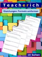 Vorschau - Arbeitsblätter - Gleichungen: Formeln aus der Geometrie und Physik umformen - Deckblatt