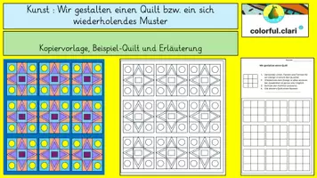 Vorschau - Mal- und Bastelvorlagen - Kunst - Einen Quilt gestalten und bemalen - Deckblatt