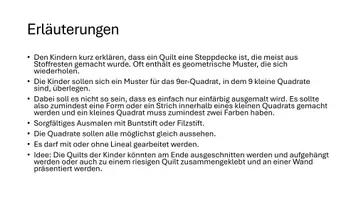 Vorschau - Mal- und Bastelvorlagen - Kunst - Einen Quilt gestalten und bemalen - Seite 1