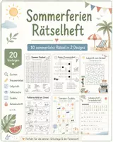 Vorschau - Spiele - Sommerferien-Rätselheft zum Schuljahresende – Suchsel, Kreuzworträtsel, Labyrinth, Sudoku & mehr - Deckblatt