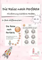 Vorschau - Arbeitsblätter - Einführung Zeitform Perfekt - Die Reise nach Perfekta - Deckblatt