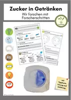 Vorschau - Arbeitsblätter - Forscherblatt - Warum sehen wir den Zucker in Getränken nicht? - Deckblatt