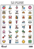 Vorschau - Arbeitsblätter - LA PLAGE – Dictionnaire visuel et mots mêlés (40 mots) - Seite 1