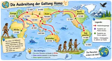Vorschau - Arbeitsblätter - Die Entwicklung des modernen Menschen – Gattung Homo, Ausbreitung und Menschenarten - Seite 3