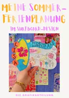Vorschau - Mal- und Bastelvorlagen - 🏄♀️Meine Sommerferienpläne - Kreatives Surfboard-Projekt für die Grundschule☀️ - Deckblatt