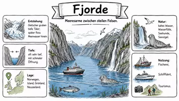 Vorschau - Arbeitsblätter - Arbeitsblätter zum Thema "Fjord" + Lösung & MP3 + Mindmap + Infografik - Seite 1