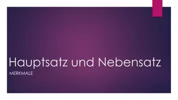 Vorschau - Stundenentwürfe - Präsentation zu Haupt und Nebensätze - Seite 1