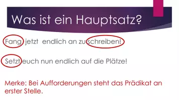 Vorschau - Stundenentwürfe - Präsentation zu Haupt und Nebensätze - Deckblatt