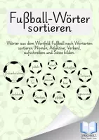 Vorschau - Arbeitsblätter - Wortfeld Fußball - Wörter in Wortarten sortieren - Deckblatt