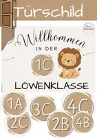Vorschau - Poster - Türschild Löwenklasse 1 2 3 4 a b c d e - Deckblatt