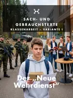 Vorschau - Klassenarbeiten - Klassenarbeit (Sach- und Gebrauchstexte - "Neue Wehrpflicht") - neue RSAP BW 2027 - Deckblatt