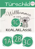 Vorschau - Poster - Türschild Koala Klasse 1 2 3 4 a b c d - Deckblatt