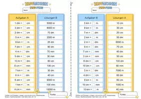 Vorschau - Arbeitsblätter - Größen und Einheiten umrechnen | Komplettpaket | Mathematik Ping-Pong - Seite 3