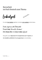 Vorschau - Klassenarbeiten - KA Vergleich Liebeslyrik Barock Romantik Realismus von Kassio - Deckblatt