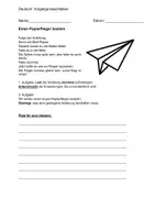 Vorschau - Arbeitsblätter - Vorgangsbeschreibung - Papierflieger - Seite 1