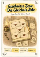 Vorschau - Stationenlernen - Gleichnisse Jesu Klasse 5-6: Escape Room - Deckblatt