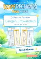 Vorschau - Arbeitsblätter - Längen umwandeln (Basisniveau *) | Training mit der Ping-Pong-Methode - Deckblatt