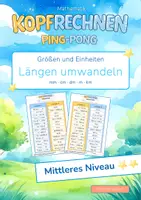 Vorschau - Arbeitsblätter - Längen umwandeln trainieren mit der Ping-Pong-Methode (Mittleres Niveau **) - Deckblatt