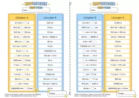 Vorschau - Arbeitsblätter - Längen umwandeln trainieren mit der Ping-Pong-Methode (Mittleres Niveau **) - Seite 3