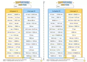 Vorschau - Arbeitsblätter - Längen umwandeln trainieren mit der Ping-Pong-Methode (Erweitertes Niveau ***) - Seite 2