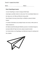 Vorschau - Arbeitsblätter - Vorgangsbeschreibung - Papierflieger - Deckblatt