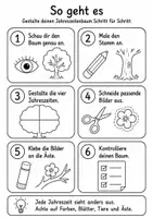 Vorschau - Mal- und Bastelvorlagen - Jahreszeiten Jahreskreis - Kunstprojekt Grundschule - Seite 2
