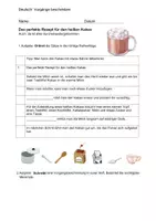 Vorschau - Arbeitsblätter - Vorgangsbeschreibung: Heißer Kakao (Schritte ordnen) - Deckblatt