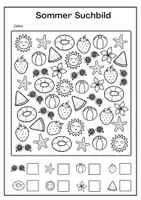 Vorschau - Arbeitsblätter - Sommer Suchbild Zählen und Malen - Deckblatt