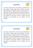 Vorschau - Arbeitsblätter - Abschreibkartei Sommer - Klasse 2,3 - Seite 1