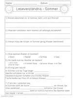 Vorschau - Arbeitsblätter - Leseverständnis Sommer - Klasse 3 & 4 - Lesetexte - Seite 3