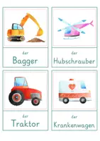 Vorschau - Spiele - Fahrzeuge – Wort- und Bildkarten | Verkehrsmittel | 40 Fahrzeuge mit Artikel & Silbenschrift | differenziert Kita bis Klasse 2 | DaZ - Seite 1