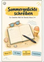 Vorschau - Arbeitsblätter - Sommergedichte Klasse 3-4: Formen & Schreiben - Deckblatt