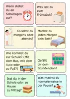 Vorschau - Arbeitsblätter - DAF DAZ Gesprächskarten - Tagesablauf - A1 / A2 - Seite 2