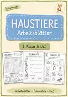 Vorschau - Arbeitsblätter - Haustiere Arbeitsblätter – 1. Klasse & DaZ - Deckblatt