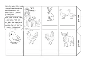 Vorschau - Arbeitsblätter - FARM ANIMALS - Mini Book 3-fach differenziert - Seite 1