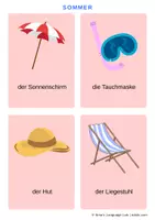 Προεπισκόπηση - Flashcards - Sommer Wortschatz – 40 Bildkarten mit Artikeln! - Σελίδα 2