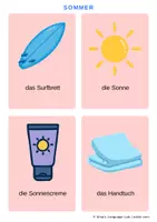 Προεπισκόπηση - Flashcards - Sommer Wortschatz – 40 Bildkarten mit Artikeln! - Εξώφυλλο