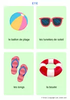 Προεπισκόπηση - Flashcards - Vocabulaire de l'été – 40 cartes illustrées avec articles! - Σελίδα 1
