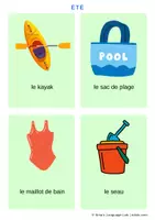 Προεπισκόπηση - Flashcards - Vocabulaire de l'été – 40 cartes illustrées avec articles! - Εξώφυλλο