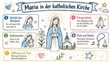 Vorschau - Arbeitsblätter - Arbeitsblätter zum Thema "Welche Bedeutung hat Maria in der katholischen Kirche?" + Lösung & MP3 + Mindmap + Infografik - Seite 1