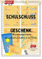 Vorschau - Bildkarten - Schulschluss— Ferien — Sonnenschutz - Deckblatt