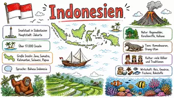 Vorschau - Arbeitsblätter - Arbeitsblätter "Indonesien" + Lösung & MP3 + Mindmap + Infografik - Seite 1