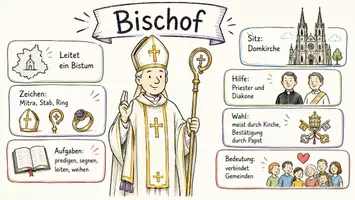 Vorschau - Arbeitsblätter - Arbeitsblatt zum Thema "Bischof" + Onlineübung & MP3 + Mindmap + Infografik - Seite 1