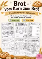 Vorschau - Arbeitsblätter - Vom Korn zum Brot: Sachunterricht - Grundschule - Deckblatt
