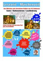 Vorschau - Stundenentwürfe - Das hässliche Entlein–Comic–Stationenlernen Deutsch Kl. 2/3 - Deckblatt
