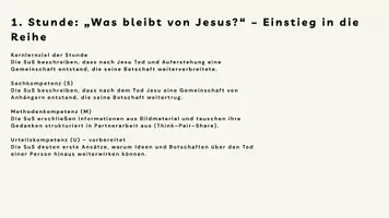 Vorschau - Stundenentwürfe - Der Beginn der Kirche - Petrus (Stunde 1. - 5.) - Seite 1
